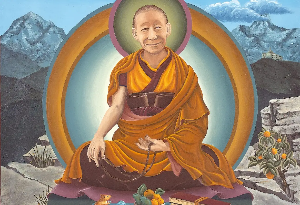 Geshe-Langri-Tangpa-copyright-tharpa-verlag Ein gemaltes Portrait von Geshe Langri Tangpa (1054-1123)