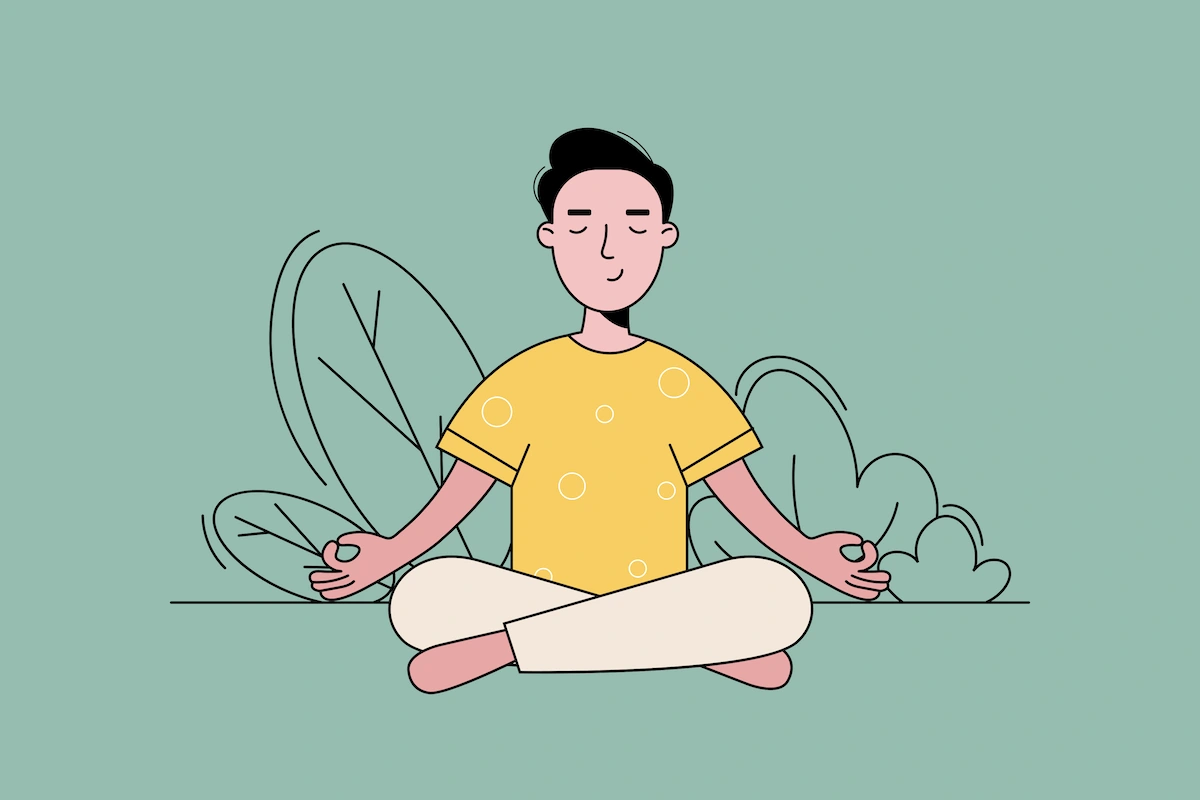Illustration einer meditierenden Person